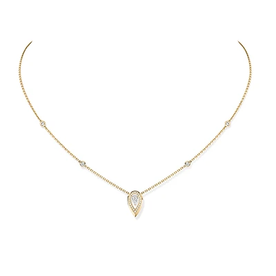 Fiery Yellow Gold and Diamond Pendant .10ct