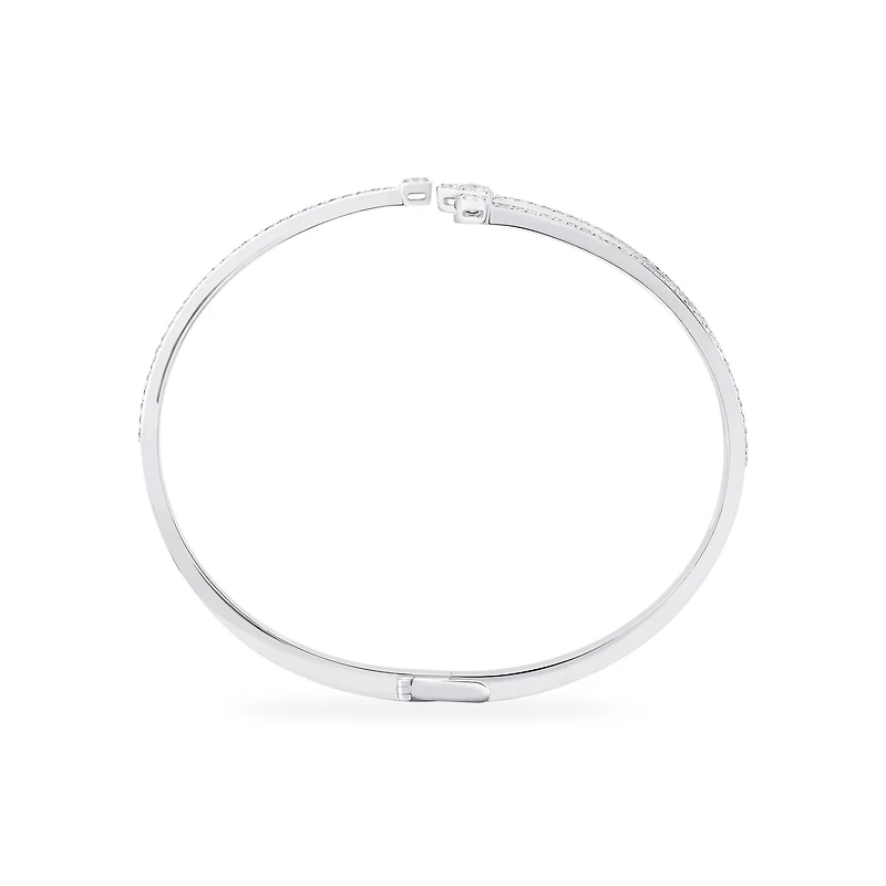 Triple Row Diamond Bangle Bracelet