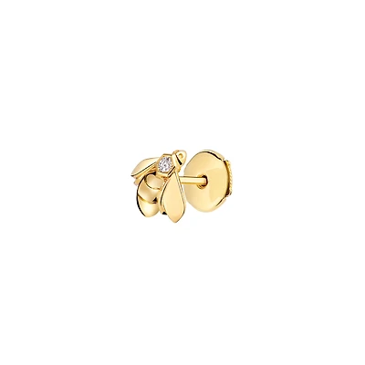 Bee De Chaumet Yellow Gold and Diamond Single Stud Earring