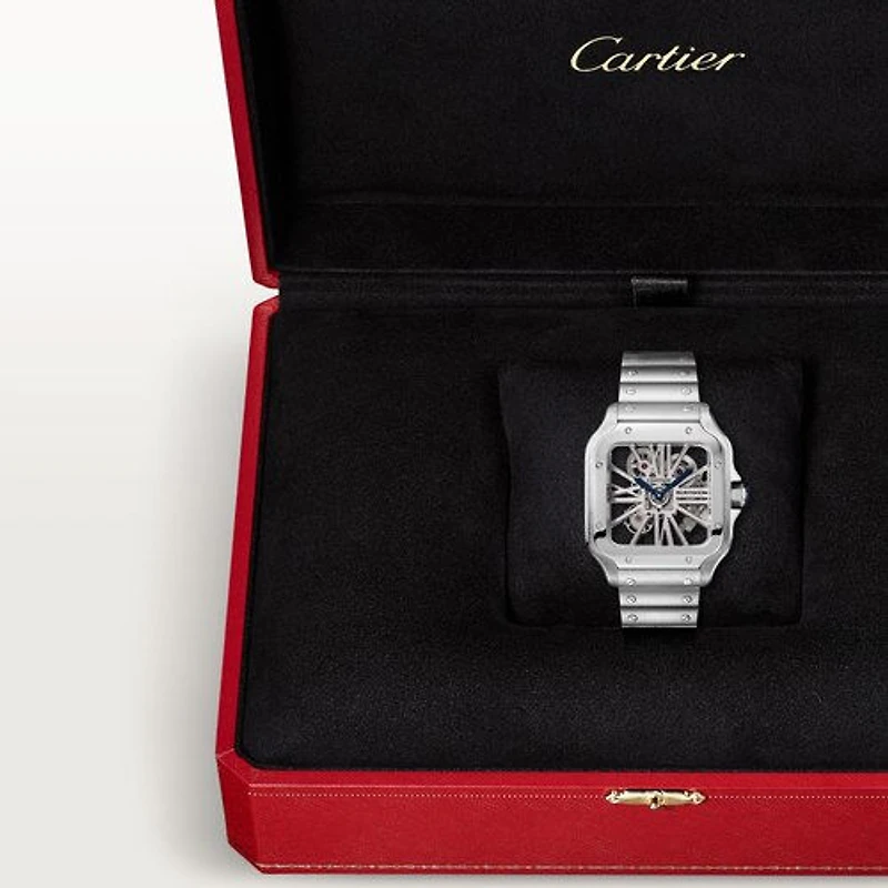 Santos de Cartier Large Manual Skeleton 40 mm Stainless Steel