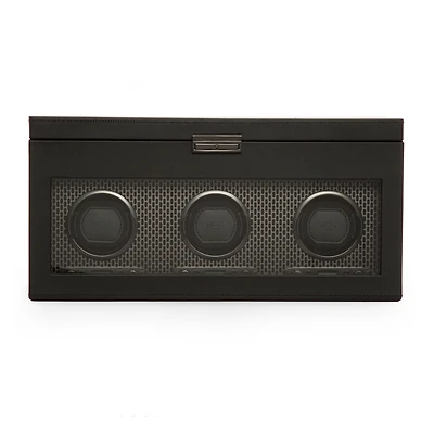 Axis Powder Coat Grey 3 Piece Watch Winder with Storage