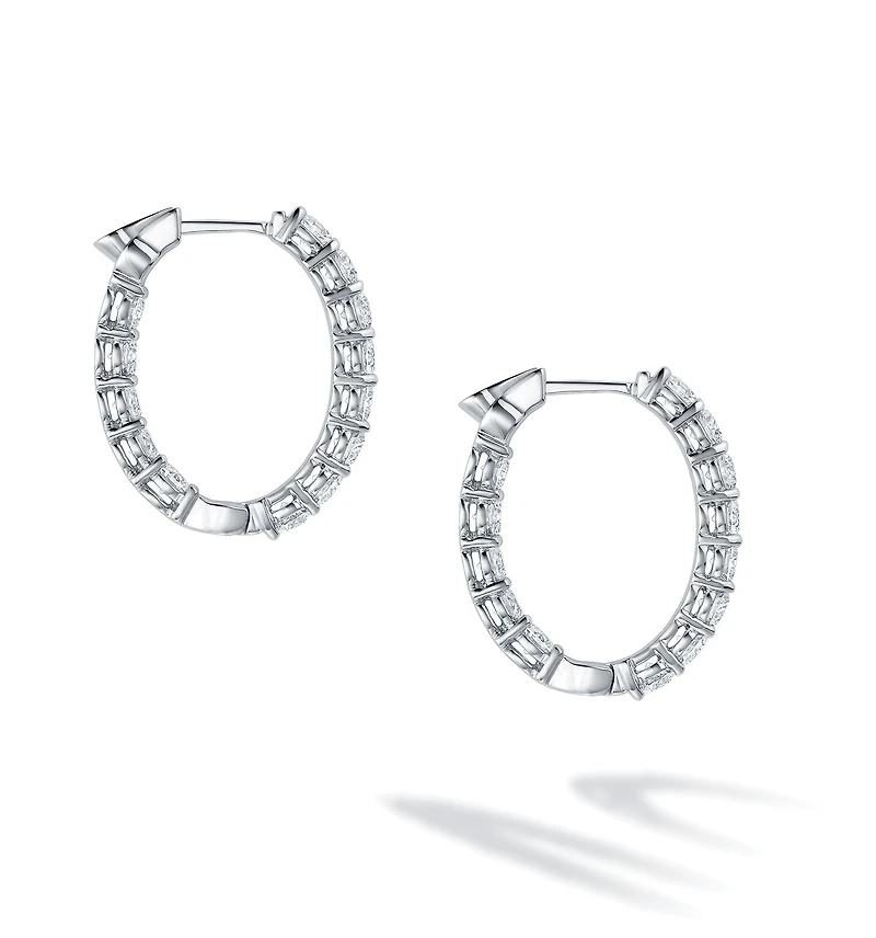 Diamond and White Gold Hoop Earrings