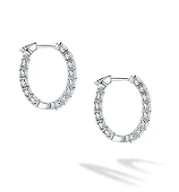 Diamond and White Gold Hoop Earrings