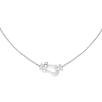 Force 10 Large White Gold and Half Pavé Diamond Necklace