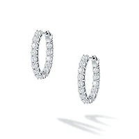 Diamond and White Gold Hoop Earrings