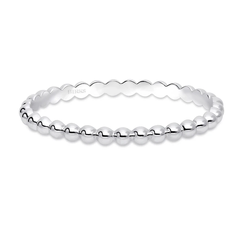 Silver Beaded Bangle,Large