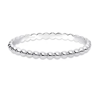 Silver Beaded Bangle,Large
