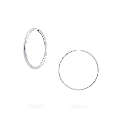 29 mm White Gold Hoop Earrings