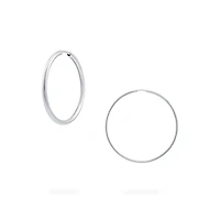 29 mm White Gold Hoop Earrings