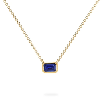 Yellow Gold Sapphire Pendant Necklace