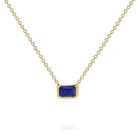 Yellow Gold Sapphire Pendant Necklace