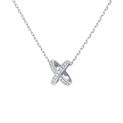Jeux De Liens White Gold and Diamond Pavé Pendant