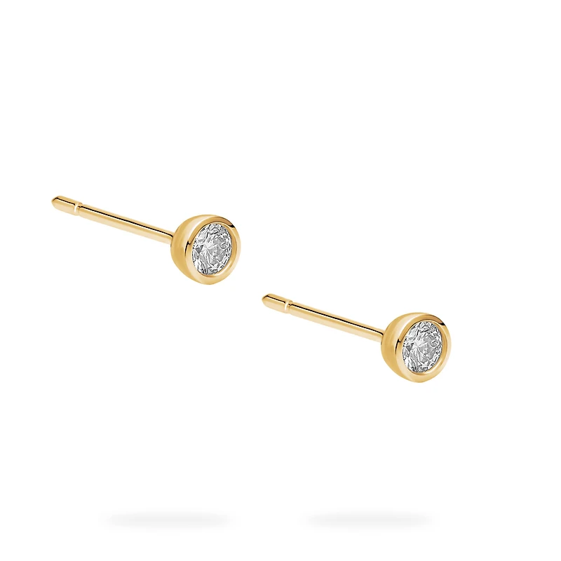 Yellow Gold Diamond Stud Earrings