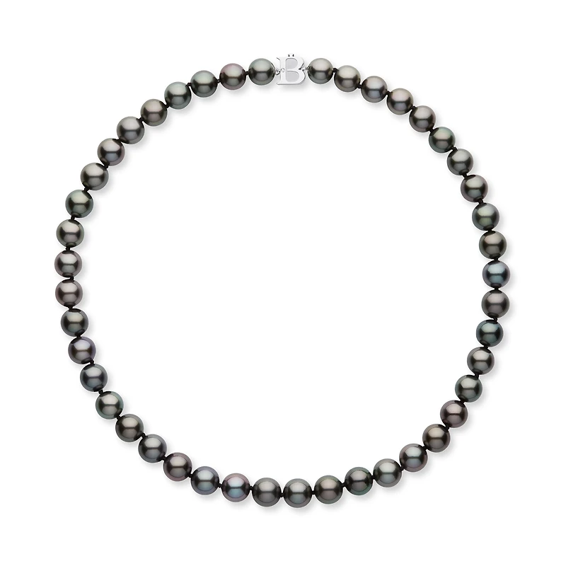 9-10mm White Gold Tahitian Pearl Necklace