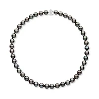 9-10mm White Gold Tahitian Pearl Necklace