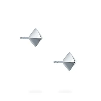 Silver Solitaire Stud Earrings