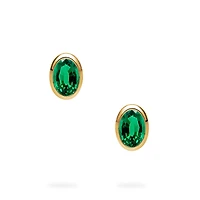 Yellow Gold Emerald Stud Earrings