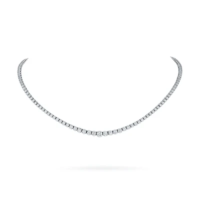 White Gold with Graduated Diamond Riviera Necklace