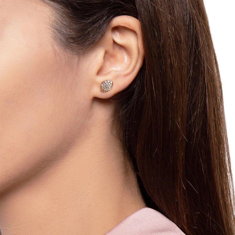 Petit Garden Rose Gold and Diamond Pavé Stud Earrings