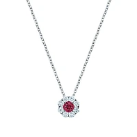 Ruby and Diamond Pendant Necklace