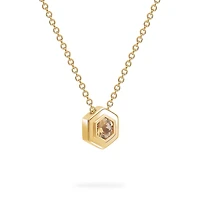 Yellow Gold Birthstone Pendant, Citrine