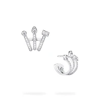 Diamond Triple Hoop Earrings