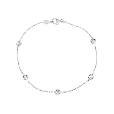 Diamonds by the Inch White Gold 5-Row Station Diamond Bracelet