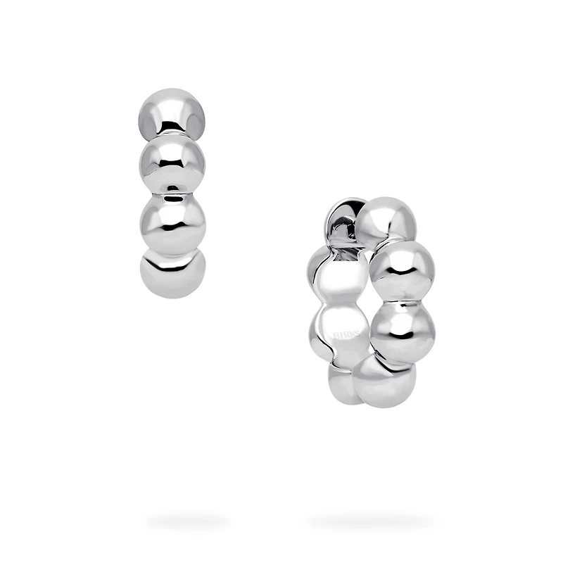 Silver Beaded Hoops
