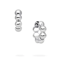 Silver Beaded Hoops