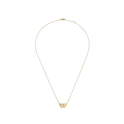 Menottes R8 Yellow Gold and Diamond Pavé Necklace