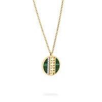 Malachite and Diamond Medallion Pendant