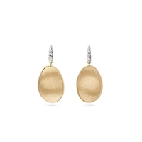 Lunaria Small Yellow Gold and Diamond Earrings