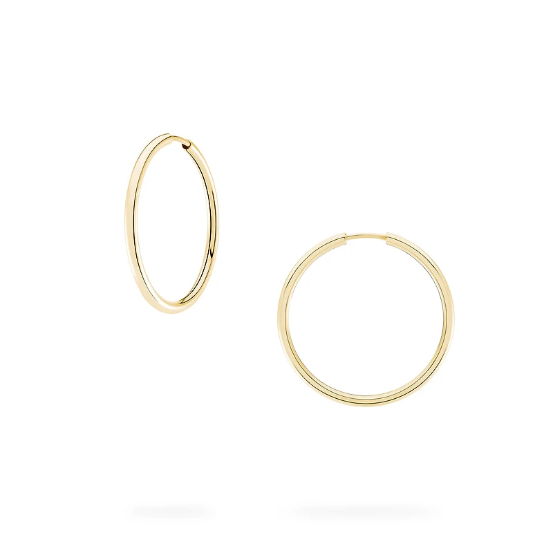 29 mm Yellow Gold Hoop Earrings