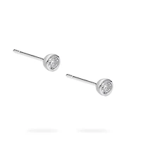 Sterling Silver and Diamond Earrings