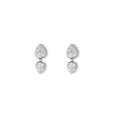 Josephine Ronde D'Aigrettes White Gold and Diamond Stud Earrings