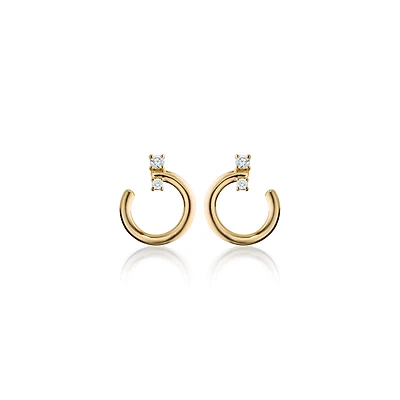 Galaxy Small Yellow Gold and Diamond Wrap Hoop Earrings