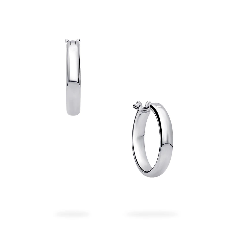 Sterling Silver 18 mm Huggie Earrings