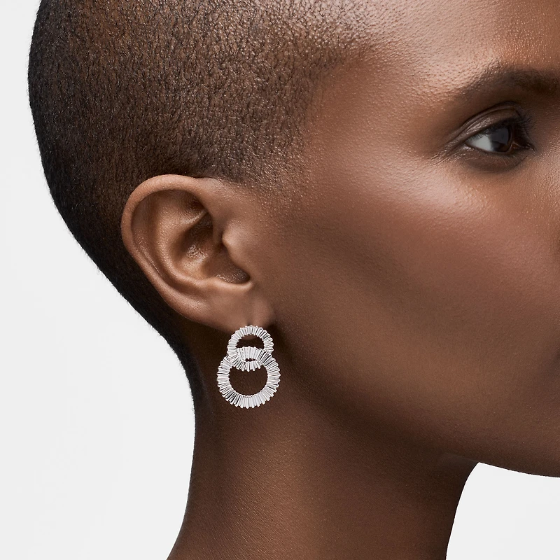 Silver Double Pleated Earrings