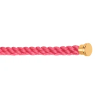 Yellow Gold Plated Stainless Steel Large Pink Cable
