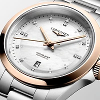 Conquest Automatic 30 mm Stainless Steel and Rose Gold Cap with Diamond