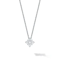 Diamond Square Cluster Pendant Necklace, Medium