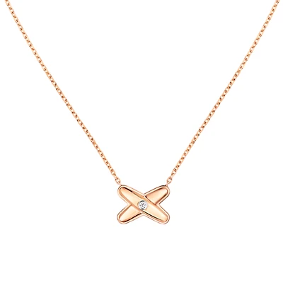 Jeux De Liens Rose Gold and Diamond Pendant