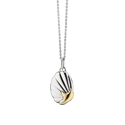 Classic Lockets Silver and Yellow Gold Neptune Shell Pendant