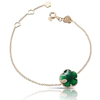 Petit Joli Rose Gold, Green Agate and Diamond Bracelet