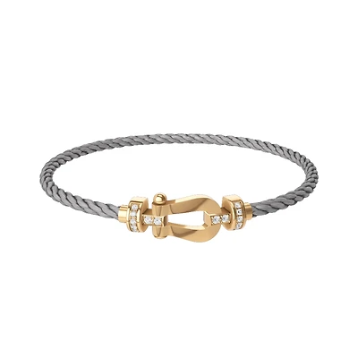 Force 10 Medium Gold and Diamond Pavé Cable Bracelet
