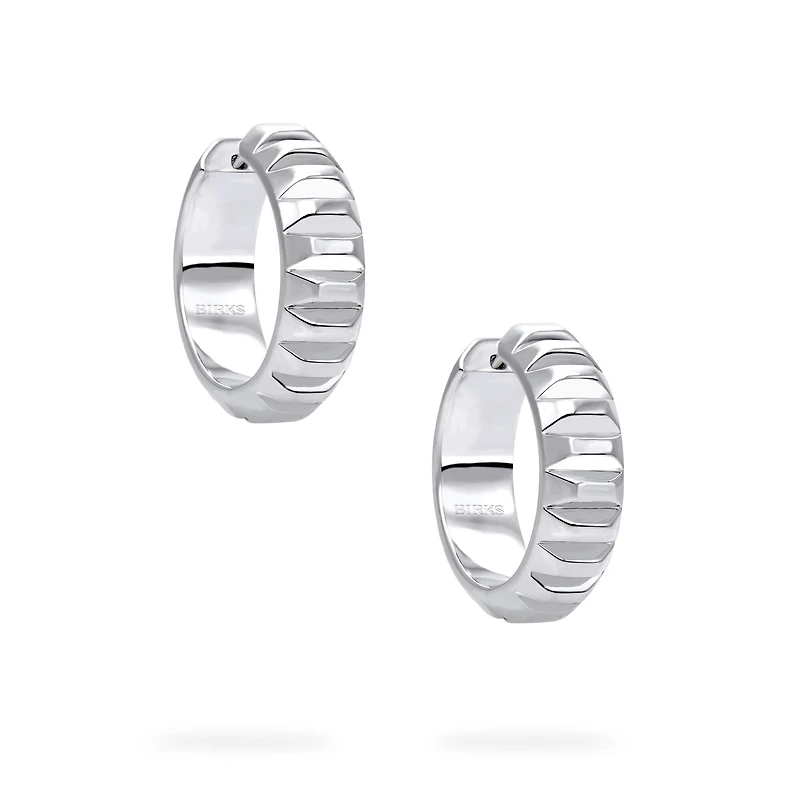 Silver Textured Hoops