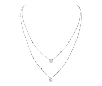 My Twin White Gold and Diamond Pavé 2-Row Necklace