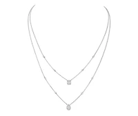 My Twin White Gold and Diamond Pavé 2-Row Necklace