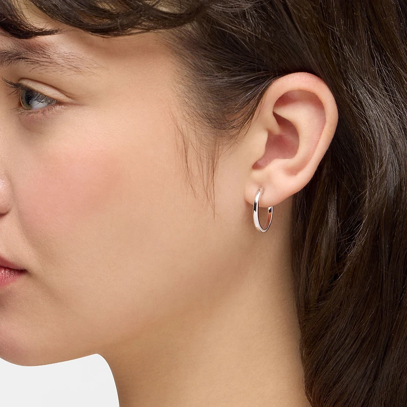 Sterling Silver 18 mm Thin Huggie Earrings