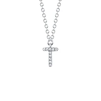 Initials White Gold and Diamond Pavé Letter T Necklace